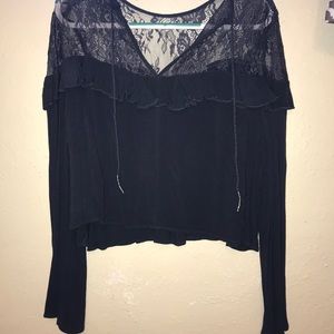 Light navy blue crop top